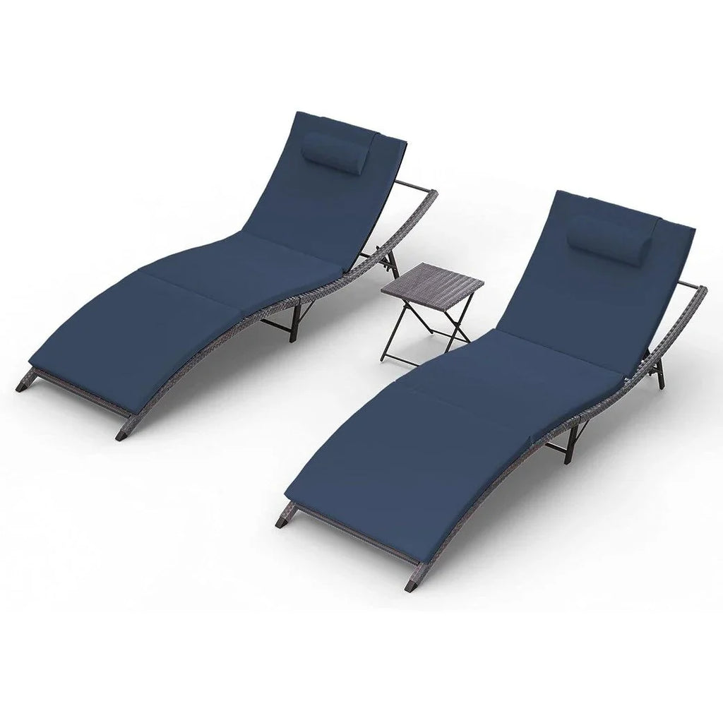 Set da 3 pezzi di chaise longue da esterno Kullavik