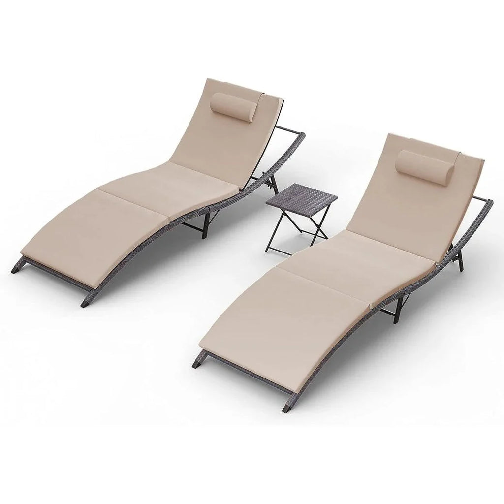 Set da 3 pezzi di chaise longue da esterno Kullavik
