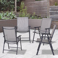 Outsunny 4-teiliges faltbares Gartenstuhl-Set mit schlichtem und stilvollem Design, bequem für Terrasse, Garten, Hof und unterwegs