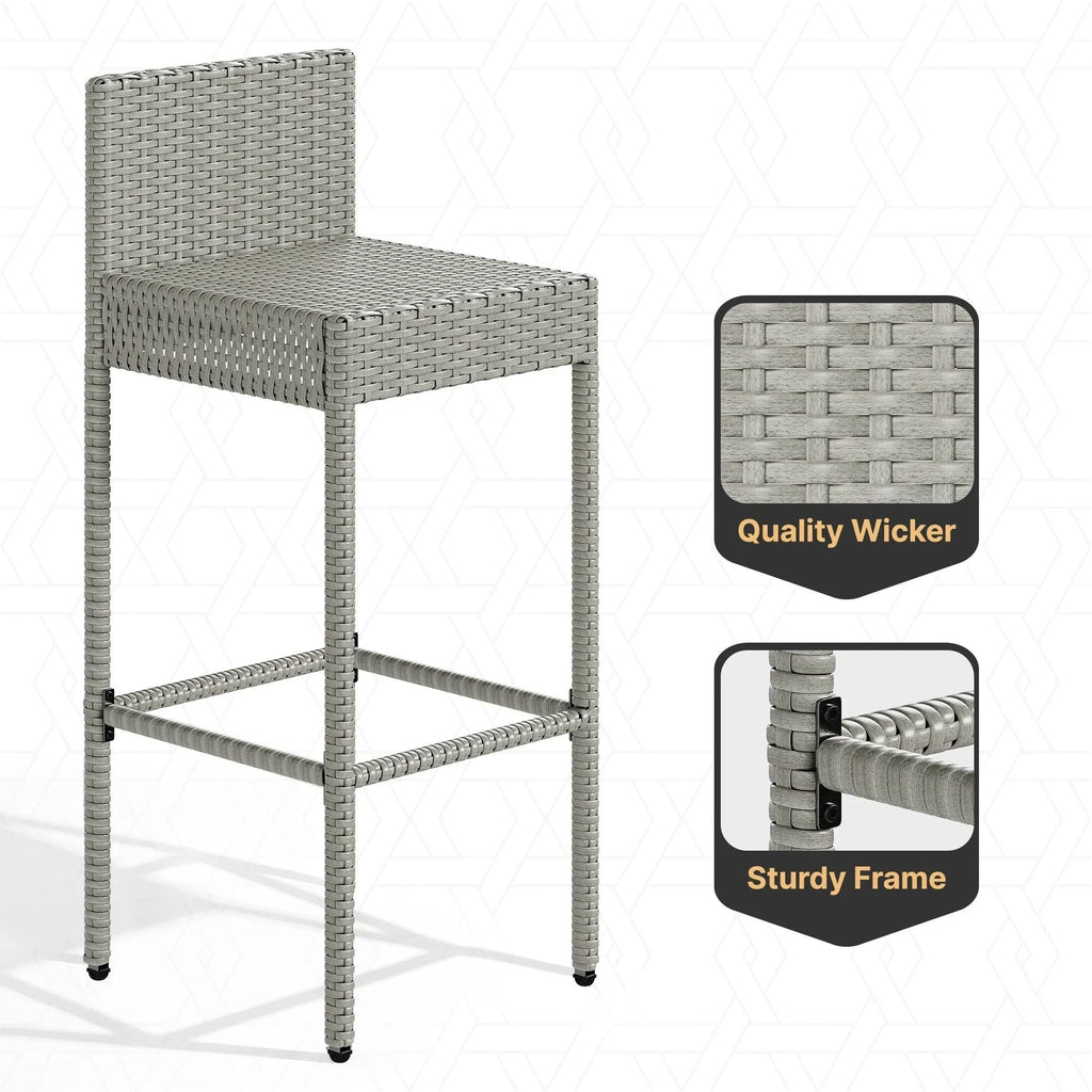Set da bar da esterno in vimini Moasis da 5 pezzi - 5 PZ
