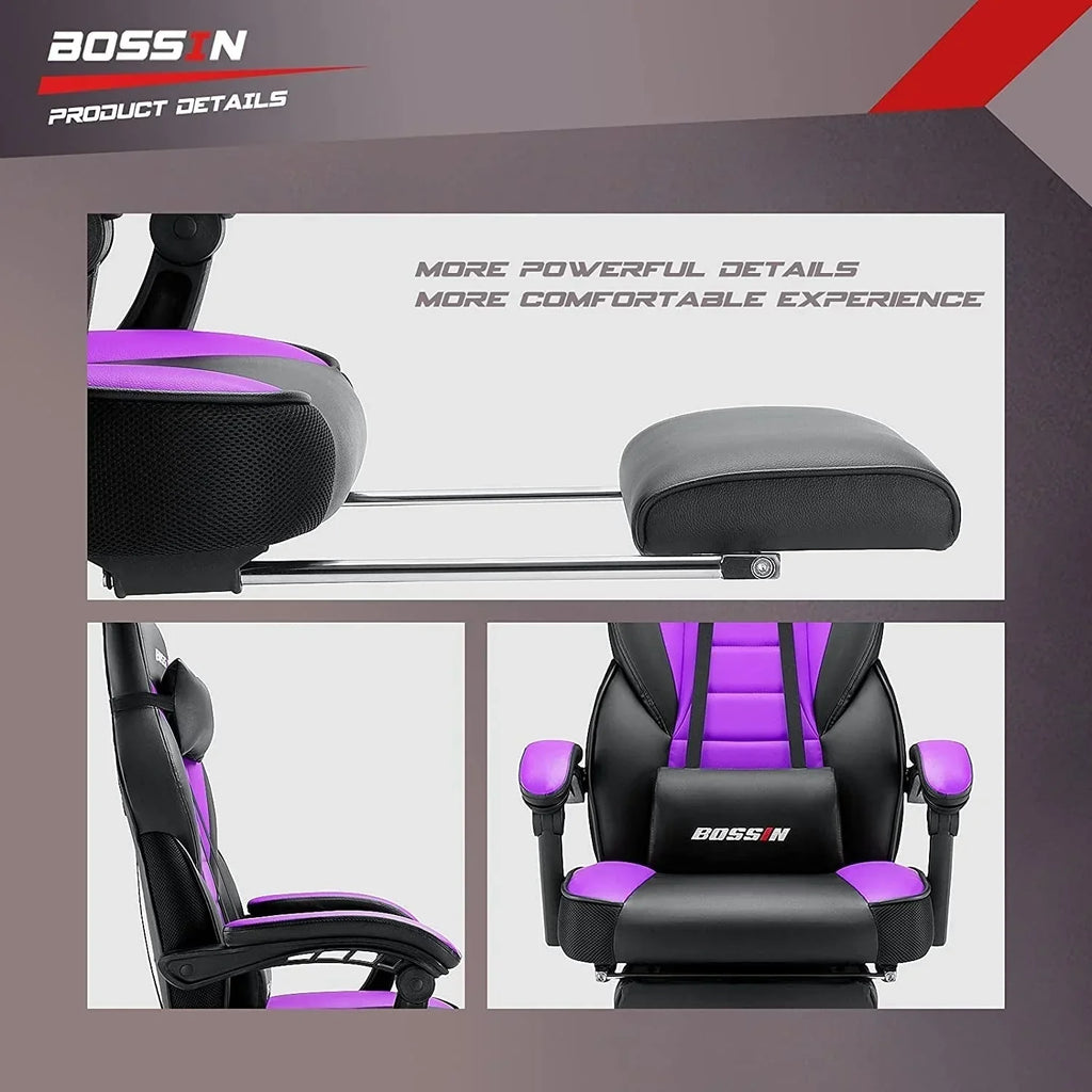 BOSSIN Racing Style Gaming Chair,300 lbs Big and Tall gamer chair High Back Computer Chair