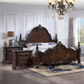 Furniture of America Eugene traditionelles 3-teiliges Schlafzimmer-Set aus dunklem Kirschholz mit Paneelen