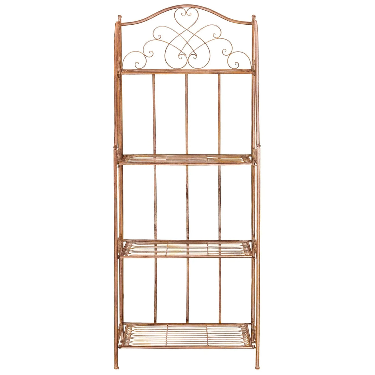 SAFAVIEH Bryn viktorianisches schmiedeeisernes Bäckerregal für den Außenbereich mit 4 Ebenen - 25 In. B x 15 In. T x 63 In. H - 25B x 15T x 63H