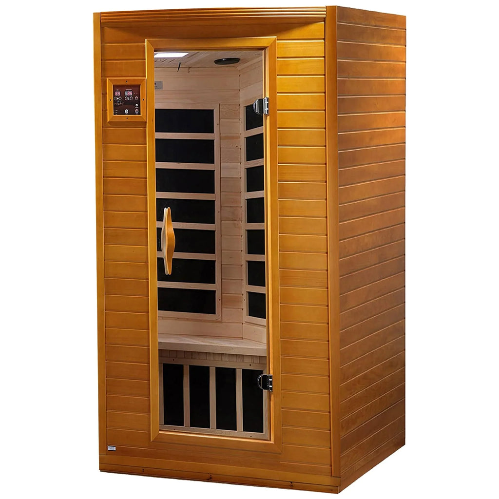 Sauna a infrarossi lontani per 2 persone, a basse emissioni elettromagnetiche, in legno di cicuta canadese