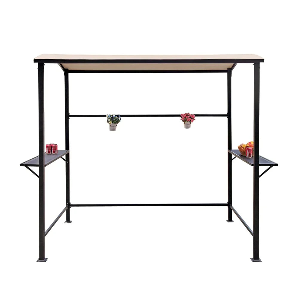 Gazebo da esterno per barbecue con struttura in acciaio da 5 x 8 piedi, copertura e riparo per griglia