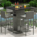 Set da bar da esterno in vimini Moasis da 5 pezzi - 5 PZ