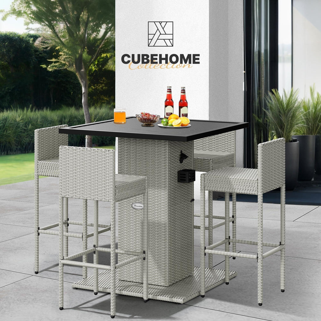 Set da bar da esterno in vimini Moasis da 5 pezzi - 5 PZ