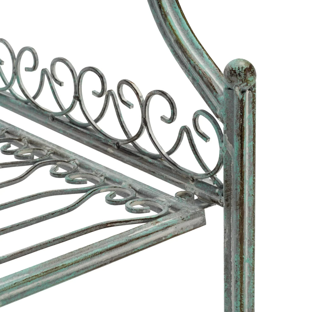 SAFAVIEH Bryn viktorianisches schmiedeeisernes Bäckerregal für den Außenbereich mit 4 Ebenen - 25 In. B x 15 In. T x 63 In. H - 25B x 15T x 63H