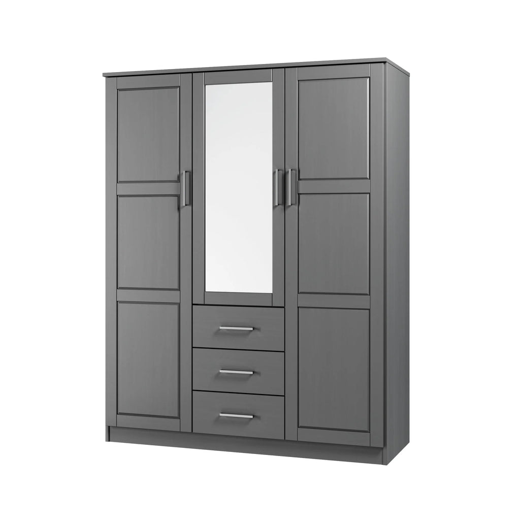 Palace Imports Cosmo, ormar s 3 vrata od 100% punog drva, s vratima od punog drva ili zrcalima
