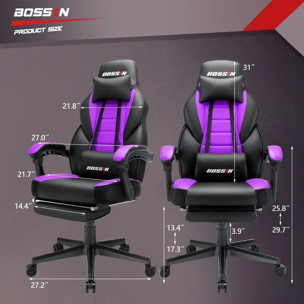 BOSSIN Racing Style Gaming Chair,300 lbs Big and Tall gamer chair High Back Computer Chair