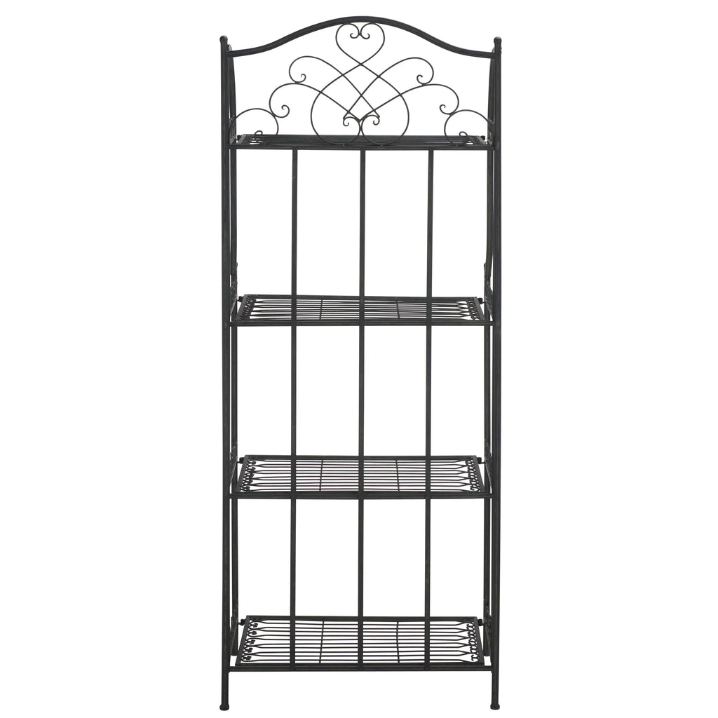 SAFAVIEH Bryn viktorianisches schmiedeeisernes Bäckerregal für den Außenbereich mit 4 Ebenen - 25 In. B x 15 In. T x 63 In. H - 25B x 15T x 63H