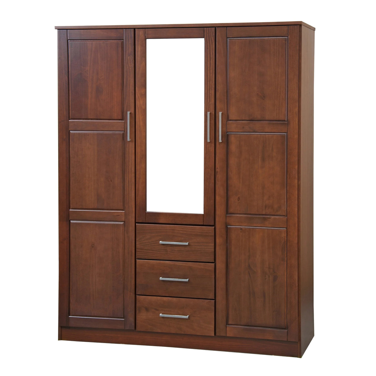 Palace Imports Cosmo, ormar s 3 vrata od 100% punog drva, s vratima od punog drva ili zrcalima