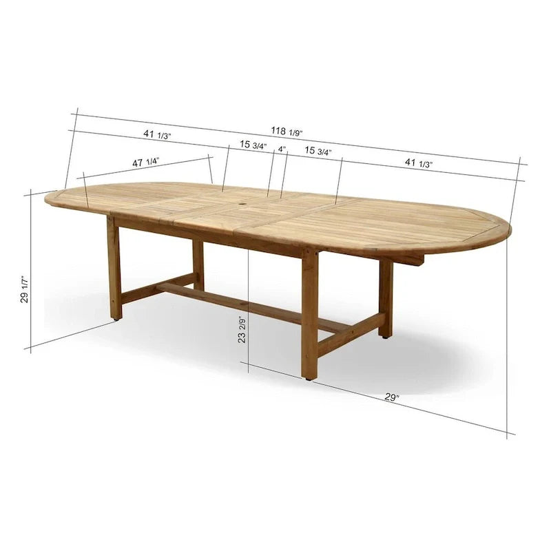 Set da pranzo da esterno allungabile Amazonia Teak Sessa, 13 pezzi - 13 pezzi