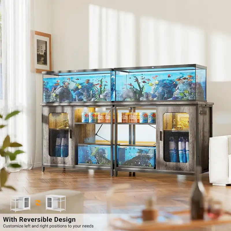 Aquariumaquariummeubel voor 20-29 gallon met stopcontacten en ledverlichting