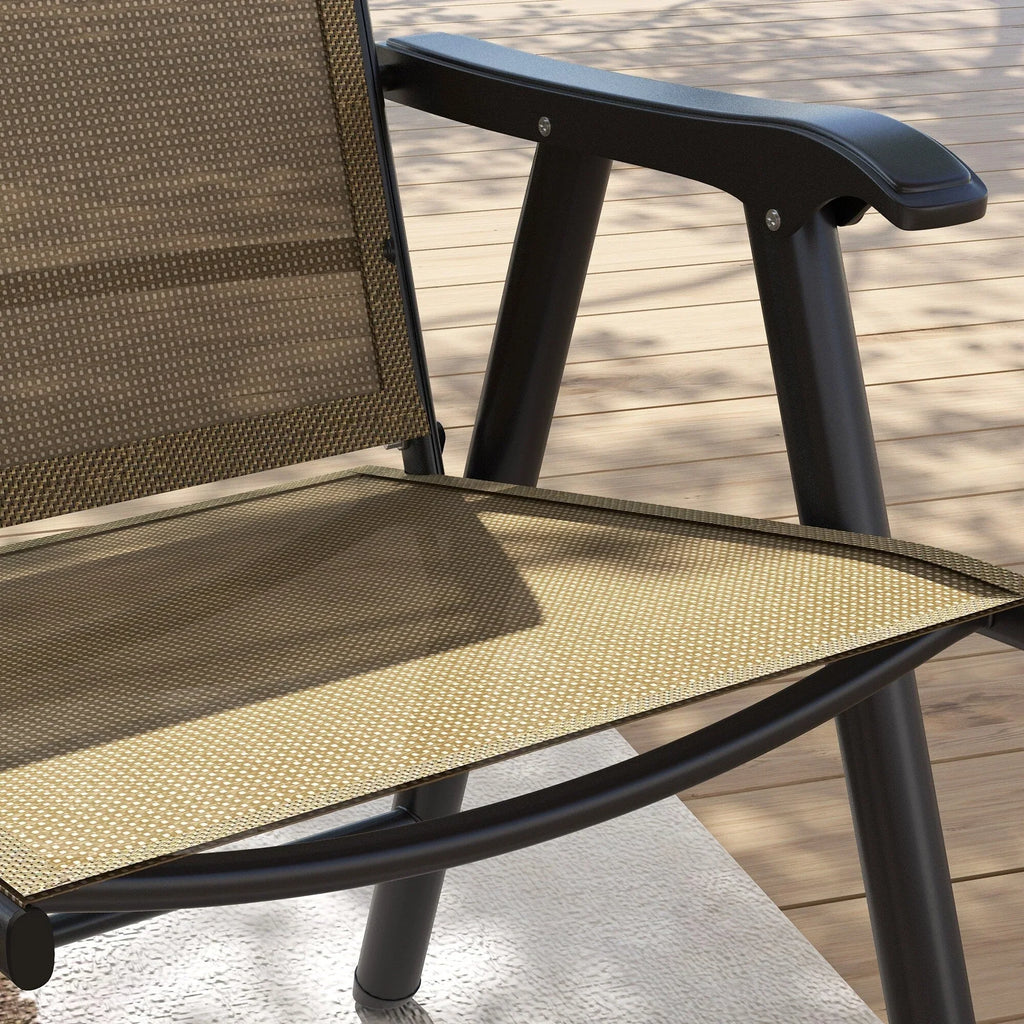 Outsunny 4-teiliges faltbares Gartenstuhl-Set mit schlichtem und stilvollem Design, bequem für Terrasse, Garten, Hof und unterwegs