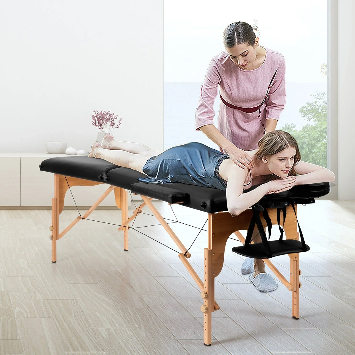 84L draagbare massagetafel, verstelbaar gezichts-spabed en tattoo-bed met draagtas