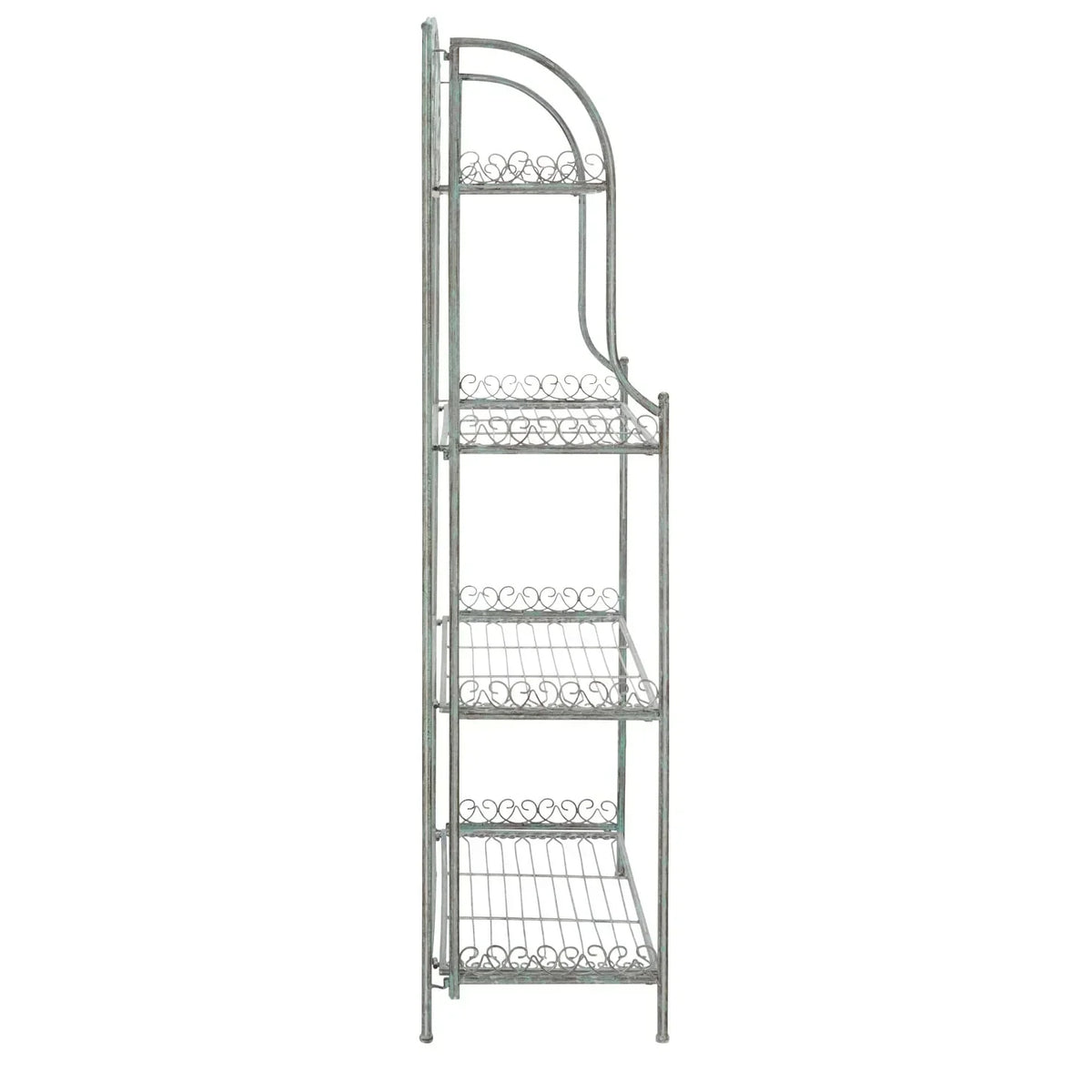 SAFAVIEH Bryn viktorianisches schmiedeeisernes Bäckerregal für den Außenbereich mit 4 Ebenen - 25 In. B x 15 In. T x 63 In. H - 25B x 15T x 63H