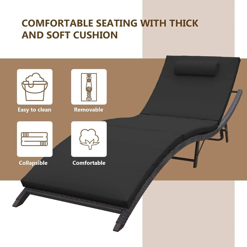 Set da 3 pezzi di chaise longue da esterno Kullavik