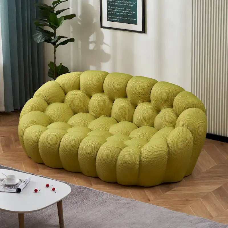 Divano relax curvo a bolle per 2 persone, a forma di nido d'ape, con tessuto 3D, per soggiorno, salotto o appartamento