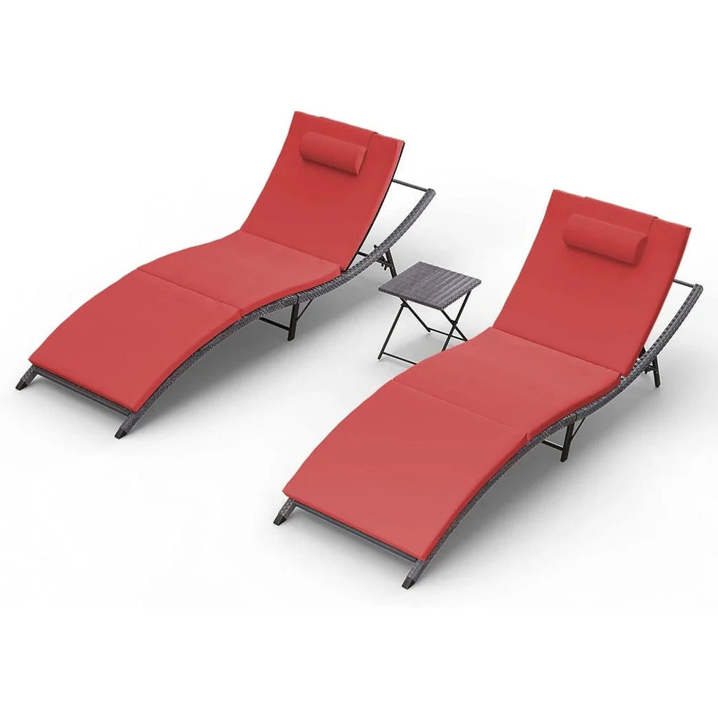 Set da 3 pezzi di chaise longue da esterno Kullavik