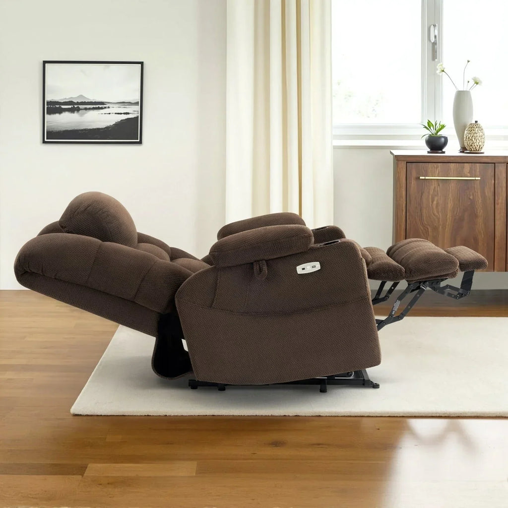 MCombo breiter Dual-Motor-Aufstehsessel mit Massage- und zweifacher Heizfunktion für große und kräftige Senioren, Stoff R7635